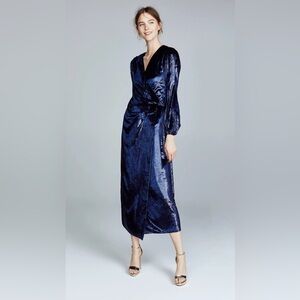 Maria Lucia Hohan New Assia Lurex Velvet Wrap Dress Size FR 34